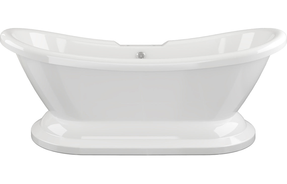 OpulentSoak Freestanding 1760x700x720mm 2TH Bath w/Base - White