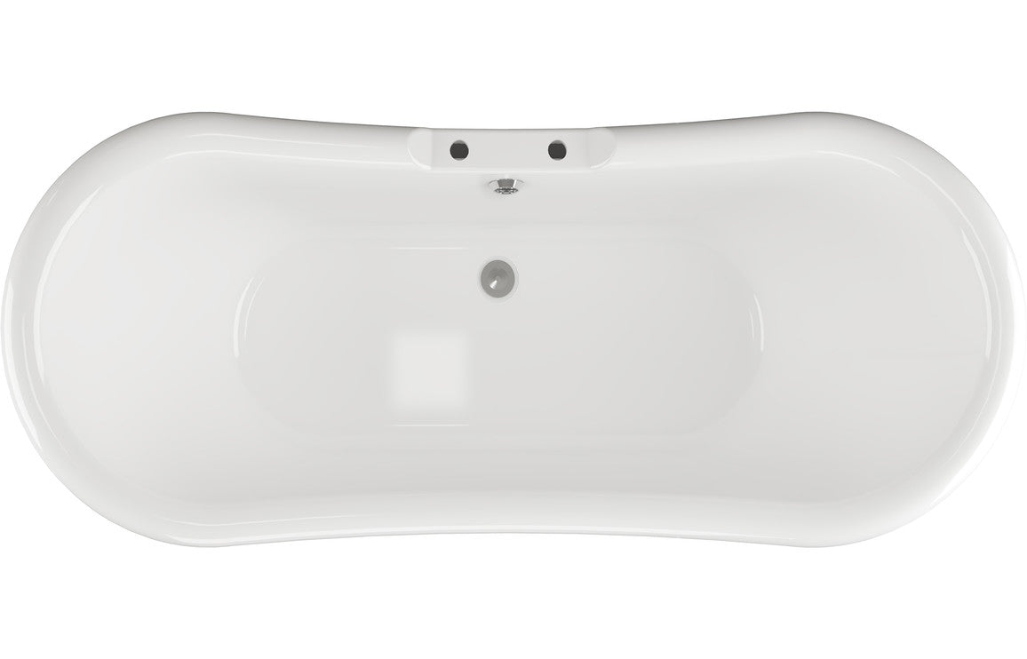 OpulentSoak Freestanding 1760x700x720mm 2TH Bath w/Base - White