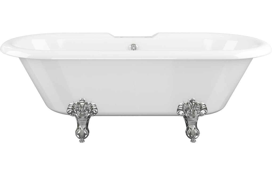 SilkenSoak Freestanding 1690x740x620mm 2TH Bath w/Feet - White