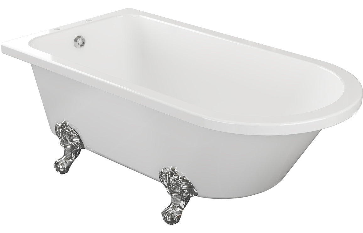 PureEssence Freestanding 1700x750x650mm 2TH Corner Bath w/Feet