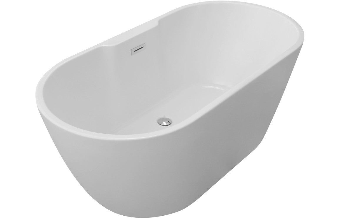 SilkenLuxe Freestanding 1655x745x580mm 0TH Bath - White