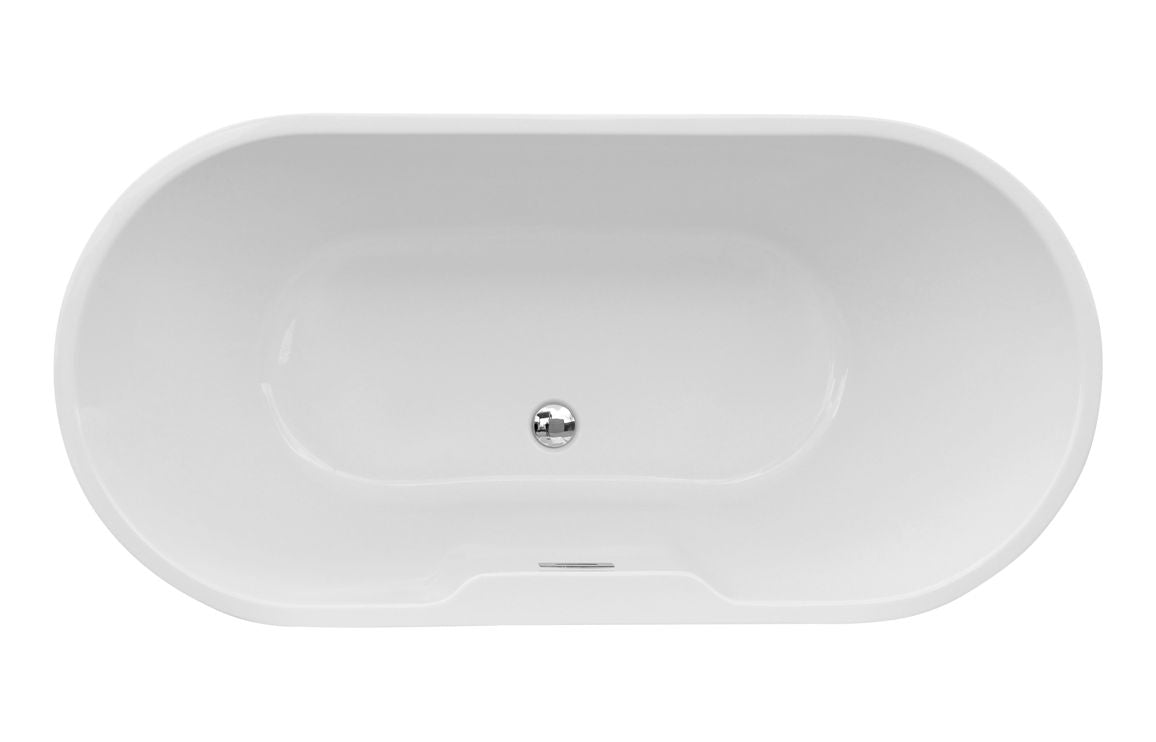 SilkenLuxe Freestanding 1655x745x580mm 0TH Bath - White