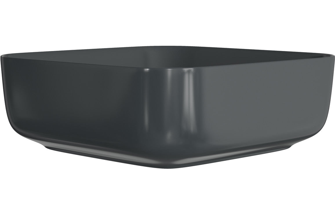 Opulent 400mm Ceramic Square Washbowl & Waste - Matt Black