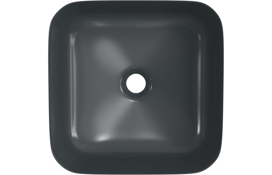 Opulent 400mm Ceramic Square Washbowl & Waste - Matt Black