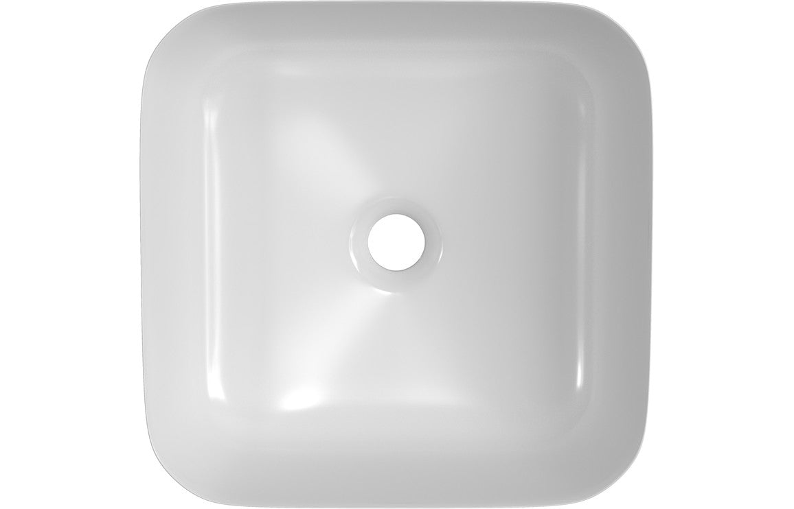 Opulent 400mm Ceramic Square Washbowl & Waste - Matt White