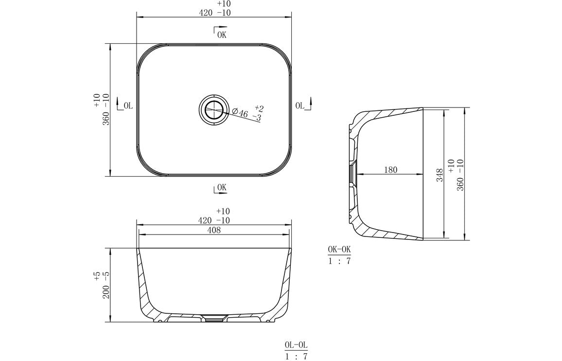 FlowForm Deep 420mm Washbowl