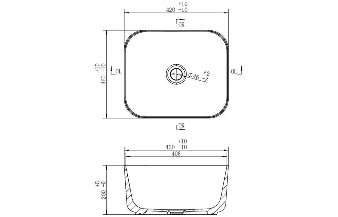 FlowForm Deep 420mm Washbowl