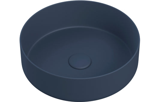 Opulent 355mm Ceramic Round Washbowl & Waste - Matt Deep Blue