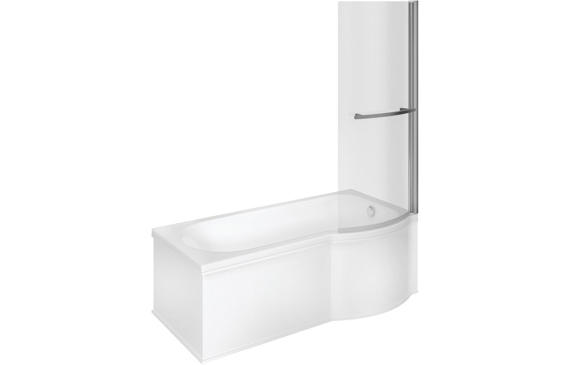 BlissAura P Shape 1700x850x560mm 0TH Shower Bath Pack (RH)