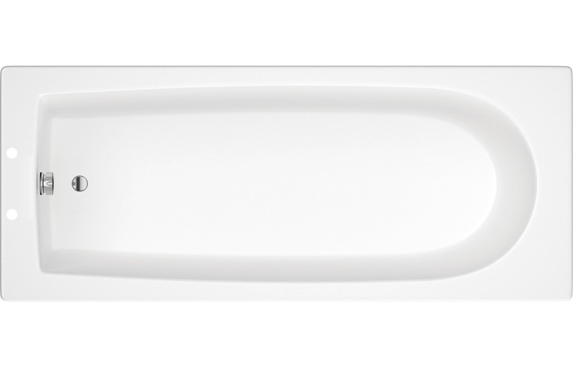 PrismBath D Shape Single End 1700x700x550mm 2TH Bath w/Legs