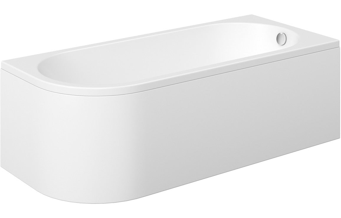 GlowHaven J Shape 1700x725x600mm 0TH Bath w/Legs (RH)