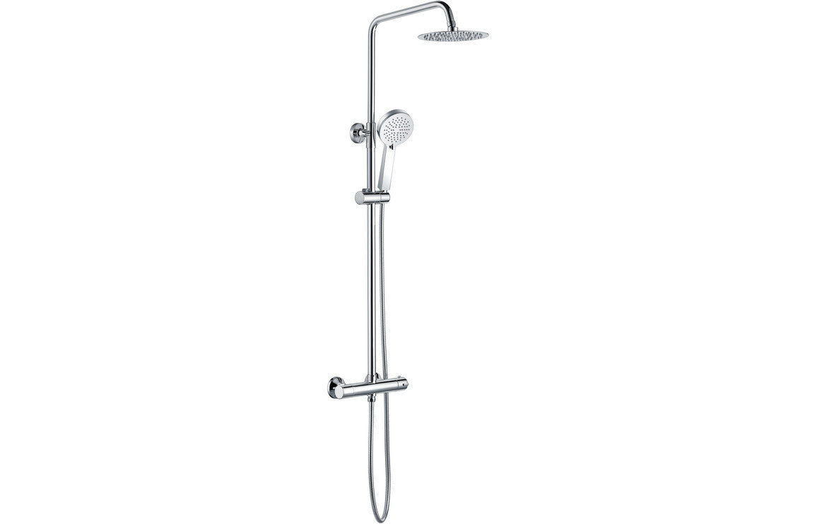 PureDrift Round Thermostatic Bar Mixer w/Riser Kit - Chrome