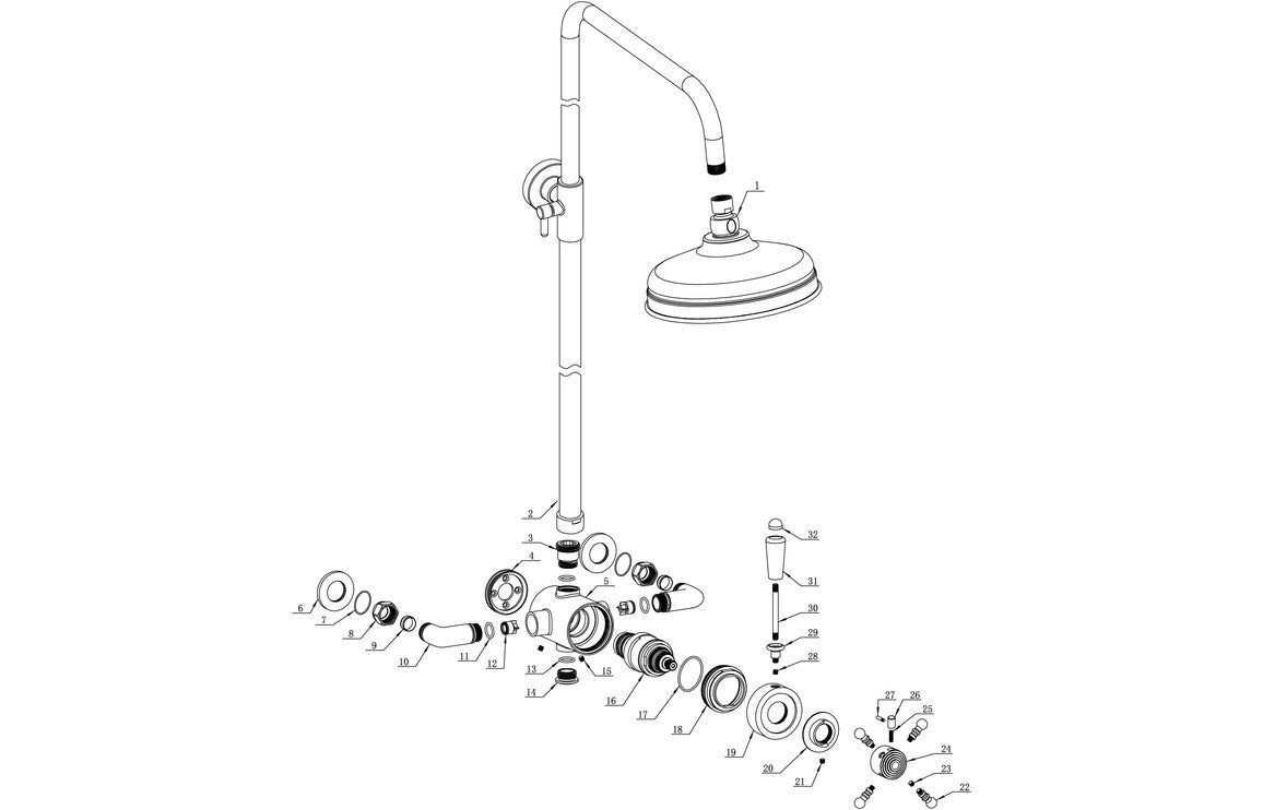 CrystalFlow Shower Pack Two - Concentric Single Outlet Shower Valve & Overhead Kit - Chrome