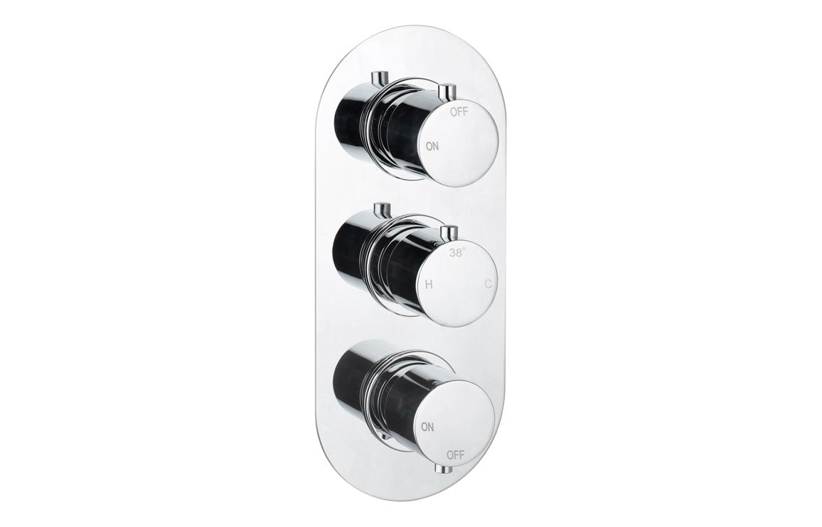 EternaSpray Thermostatic Two Outlet Triple Shower Valve - Chrome
