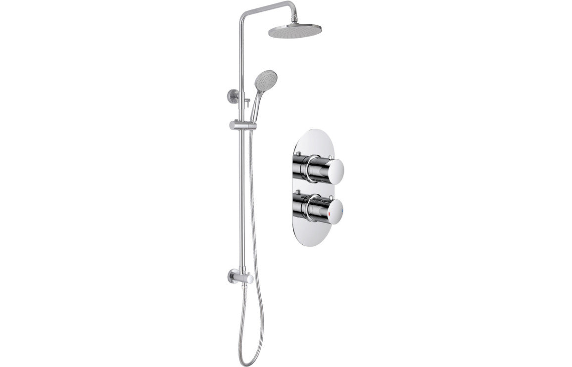 EternaSpray Shower Pack Two - Two Outlet Twin Shower Valve w/Riser & Overhead Kit - Chrome