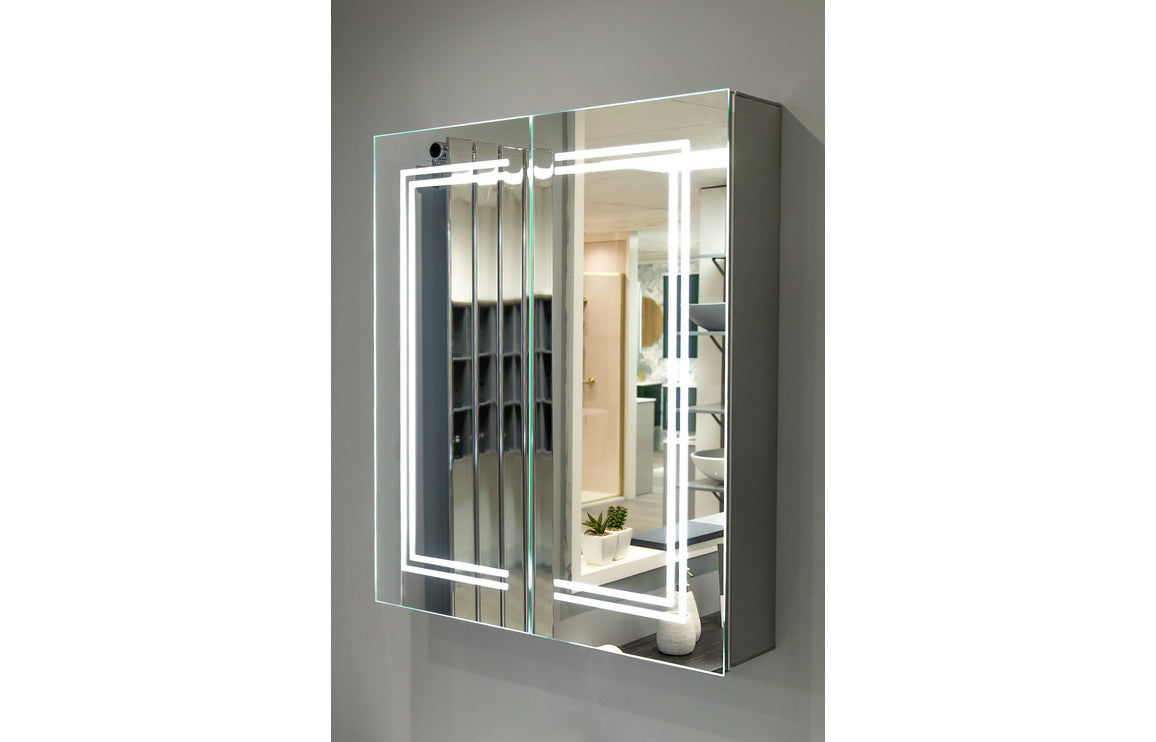 RadiantAura 600mm 2 Door Front-Lit LED Mirror Cabinet