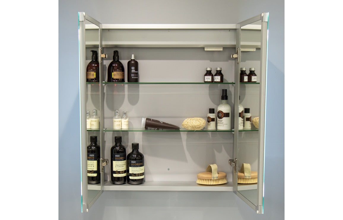 RadiantAura 600mm 2 Door Front-Lit LED Mirror Cabinet