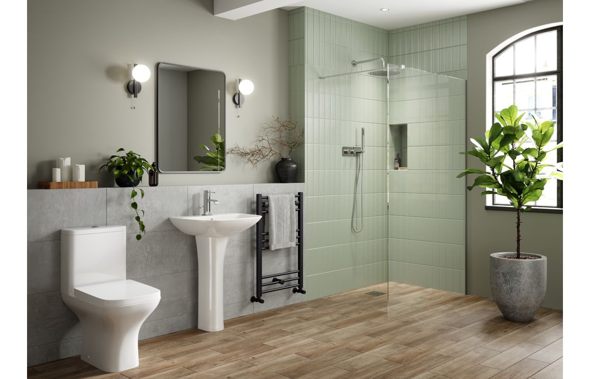 LustraBowl 450x320mm 1TH Cloakroom Basin & Brushed Brass Bottle Trap
