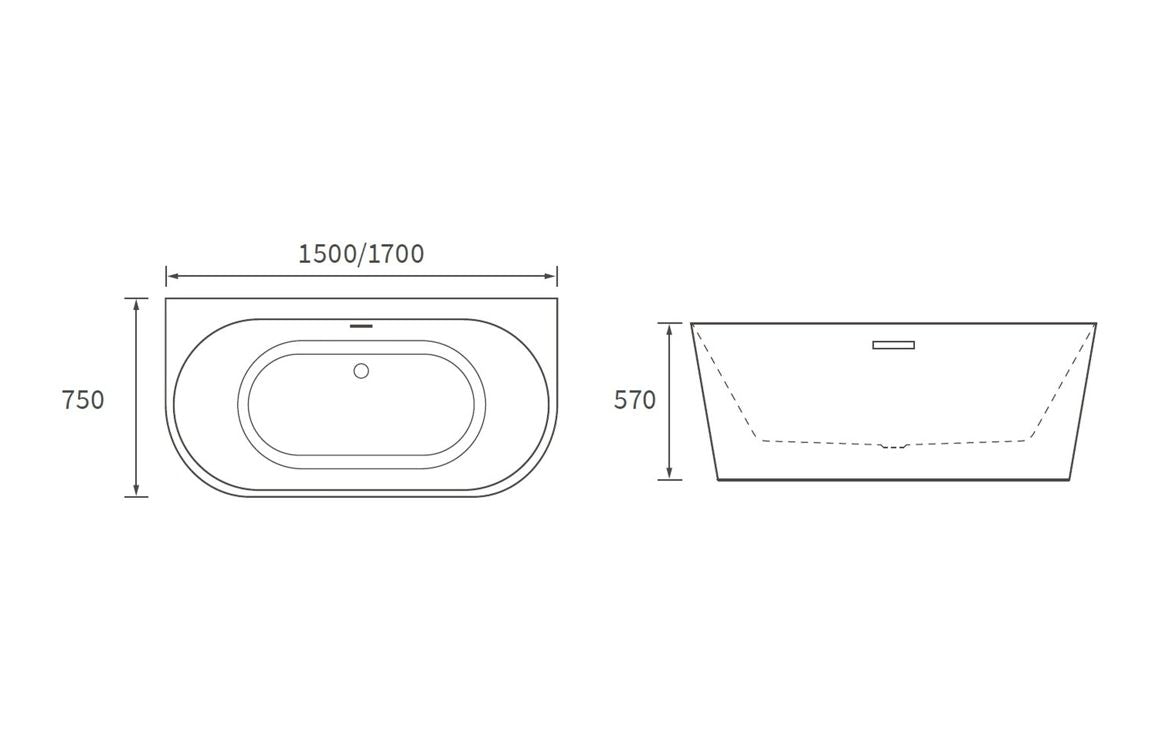 TranquilBathe Freestanding 1700x750x570mm 0TH Bath