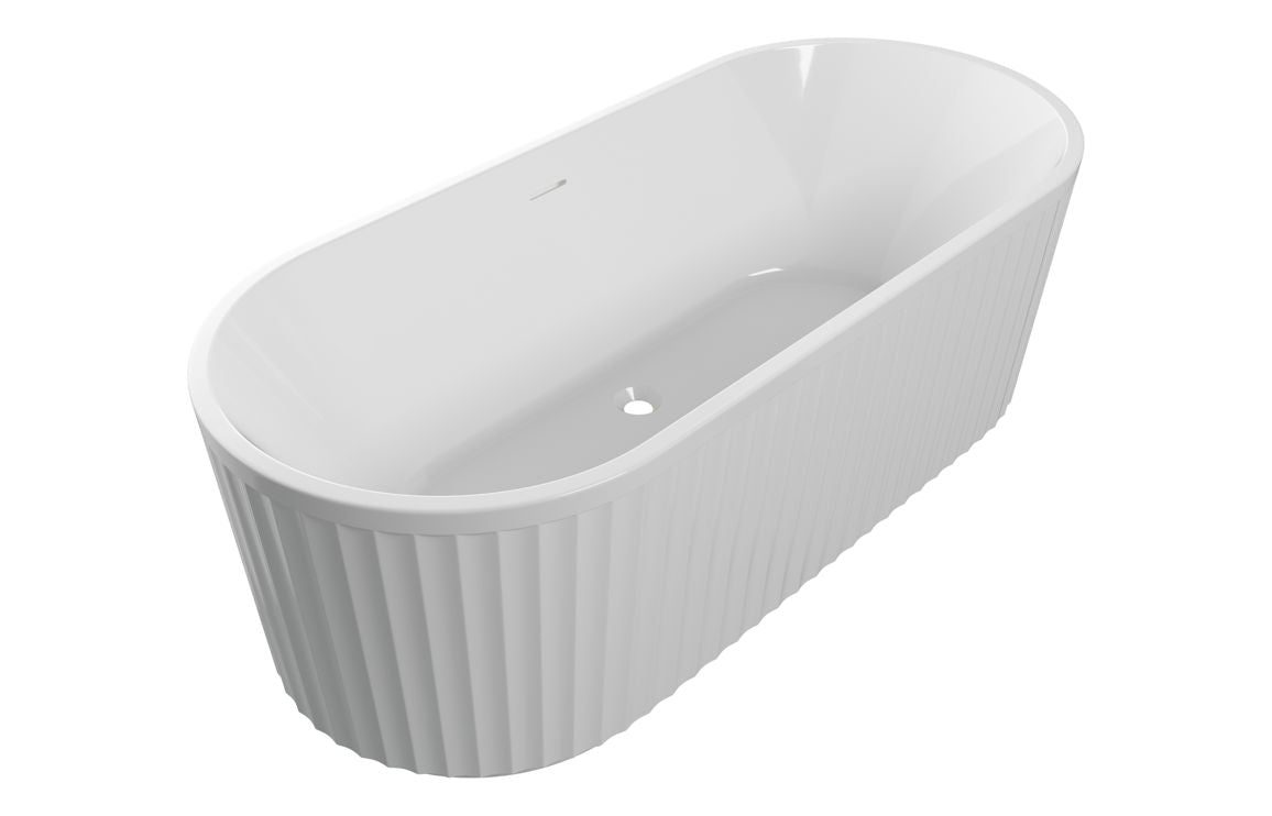 EuphoriaBath Fluted Freestanding 1700x750x570mm 0TH Bath