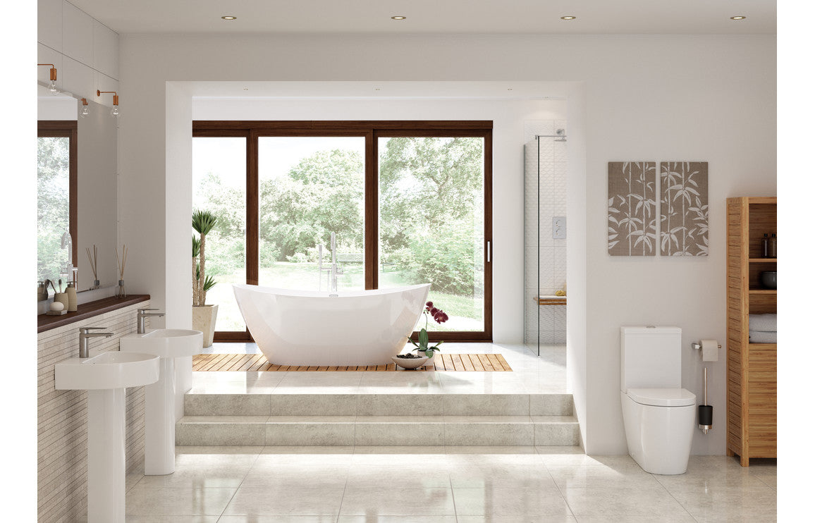 CrystalWash 555x430mm 1TH Basin & Full Pedestal