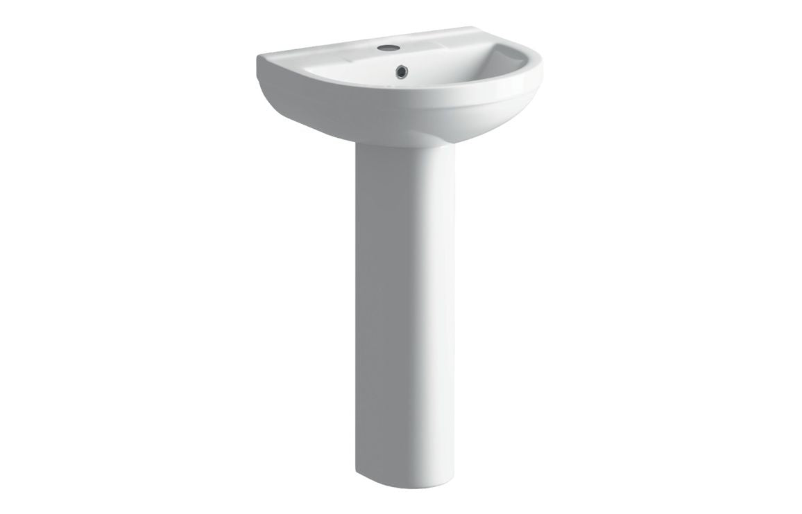 PrismFlow 500x390mm 1TH Basin & Full Pedestal