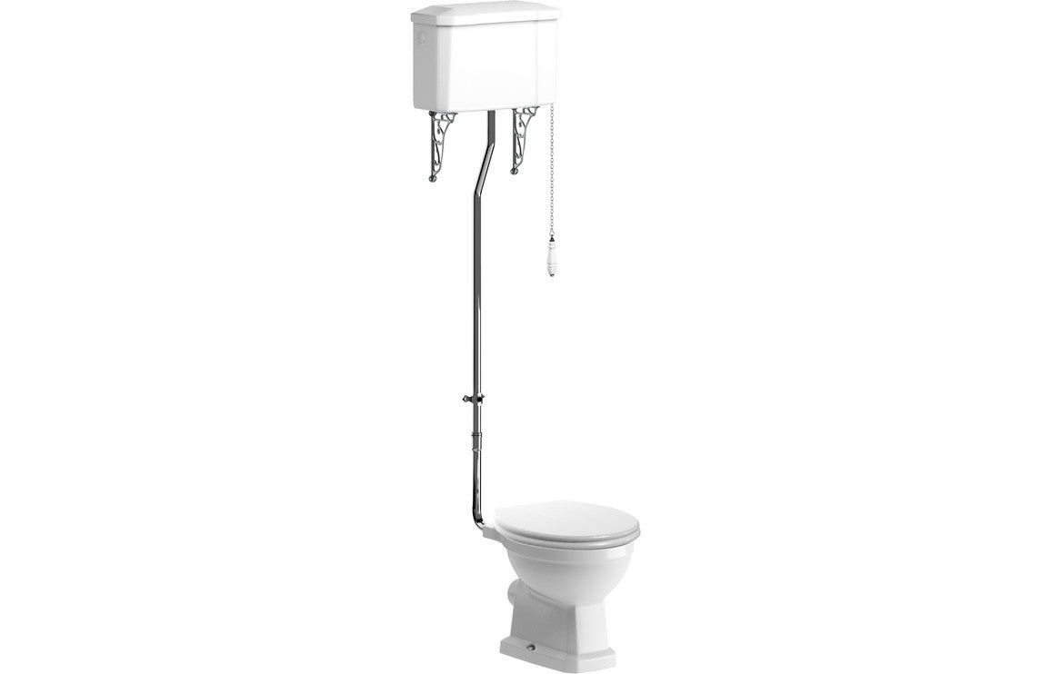 TranquilFlow High Level WC & Satin White Wood Effect Seat