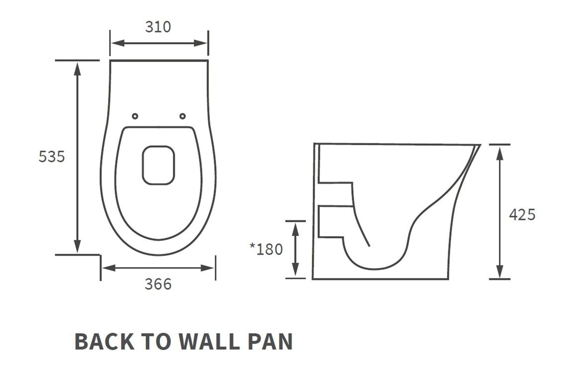 EternaWash Rimless Back To Wall WC & Soft Close Seat