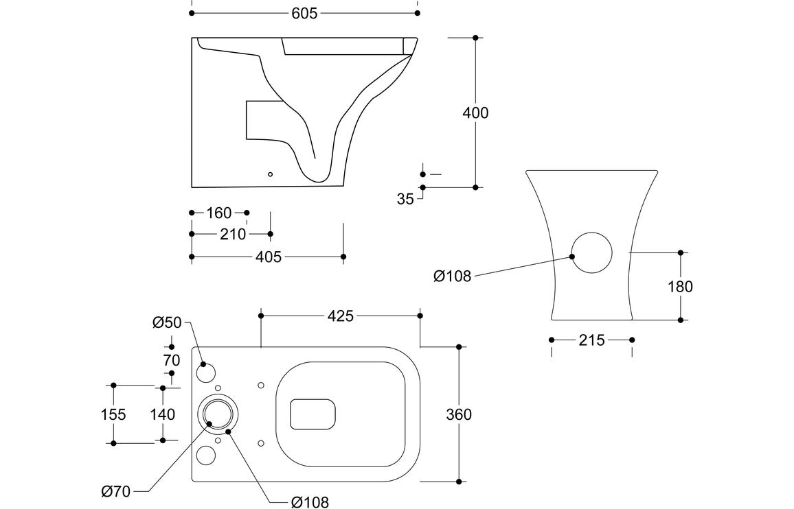 LustraBowl Short Projection Close Coupled Fully Shrouded WC & Slim Soft Close Seat