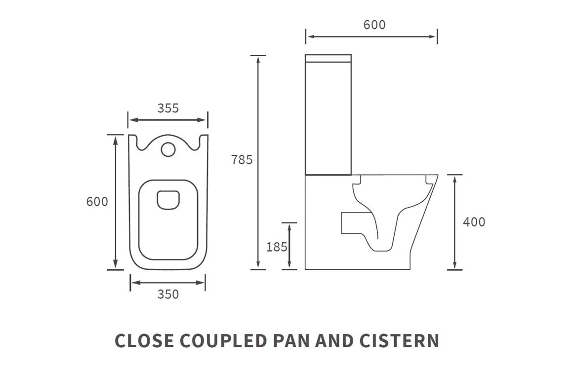 LustraBowl Short Projection Close Coupled Fully Shrouded WC & Wrapover Soft Close Seat