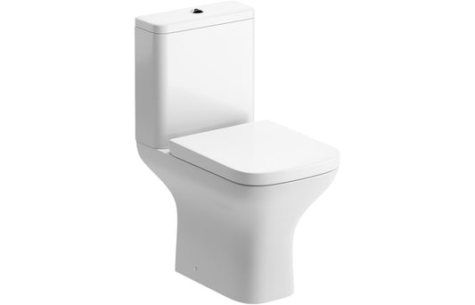 LustraBowl Rimless Short Projection Close Coupled Open Back WC & Wrapover Soft Close Seat