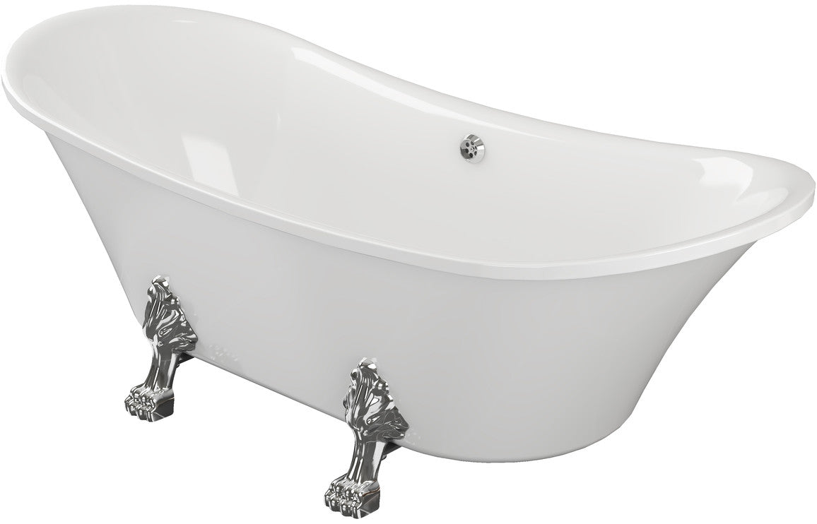 BlissBathe Freestanding 1760x710x775mm 0TH Bath w/Feet