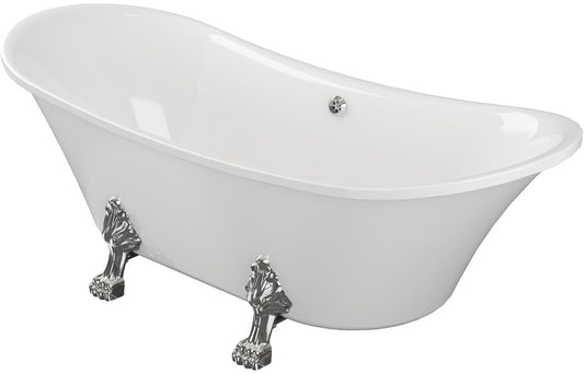 BlissBathe Freestanding 1760x710x775mm 0TH Bath w/Feet