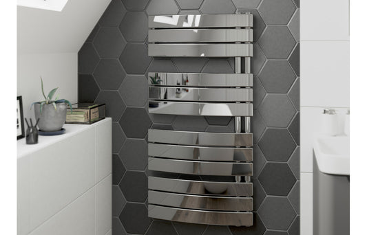 SereneHeat Curved Panel Ladder Radiator (550x1080x49mm) - Chrome