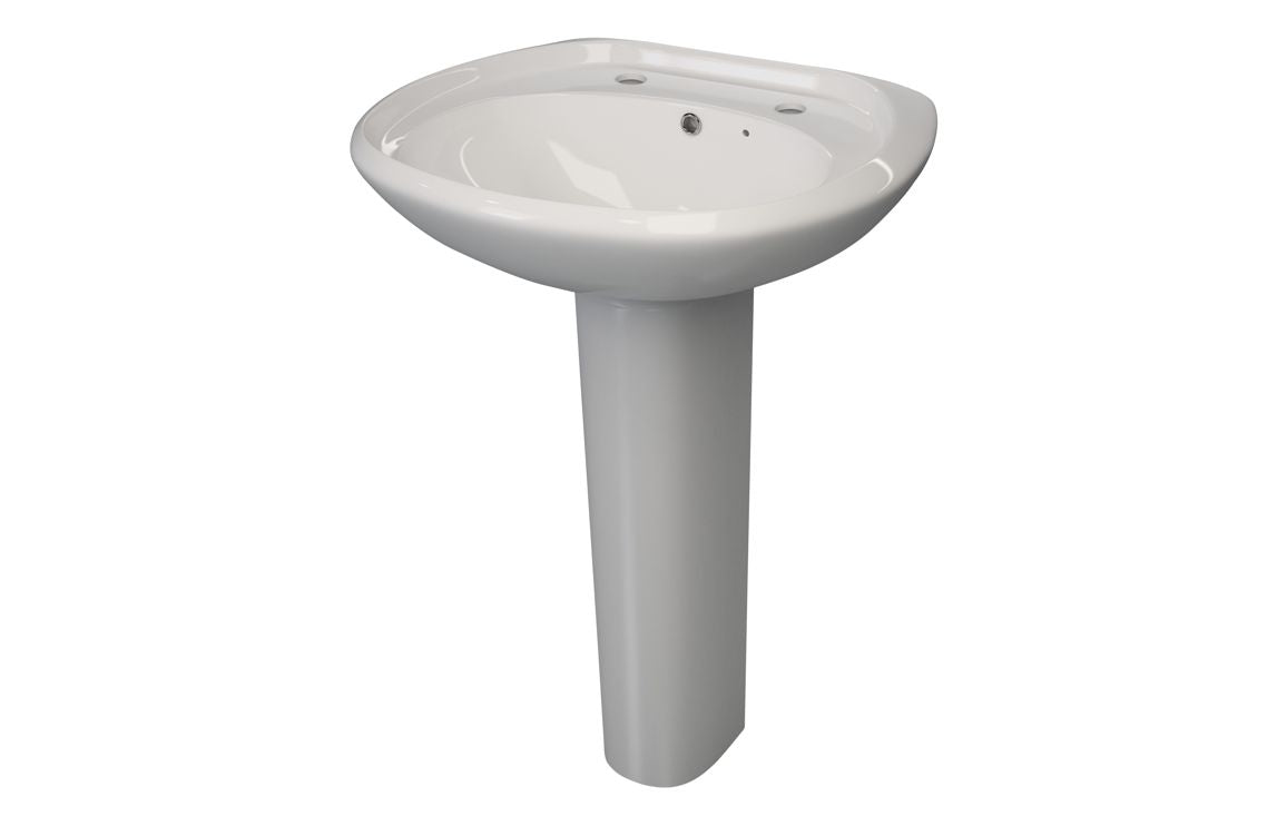 AquaLuxe 573x460mm 2TH Basin & Full Pedestal
