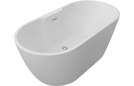 SilkenLuxe Freestanding 1550x745x580mm 0TH Bath - White
