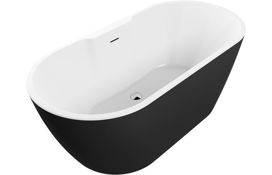 SilkenLuxe Freestanding 1655x745x580mm 0TH Bath - Black