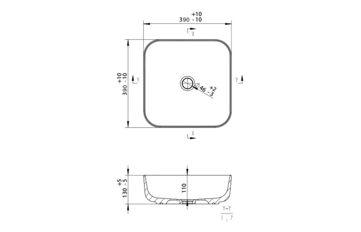 Opulent 400mm Ceramic Square Washbowl & Waste - Matt White