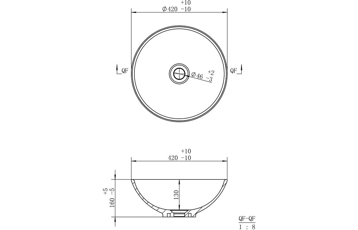 PureCurve 410mm Round Washbowl