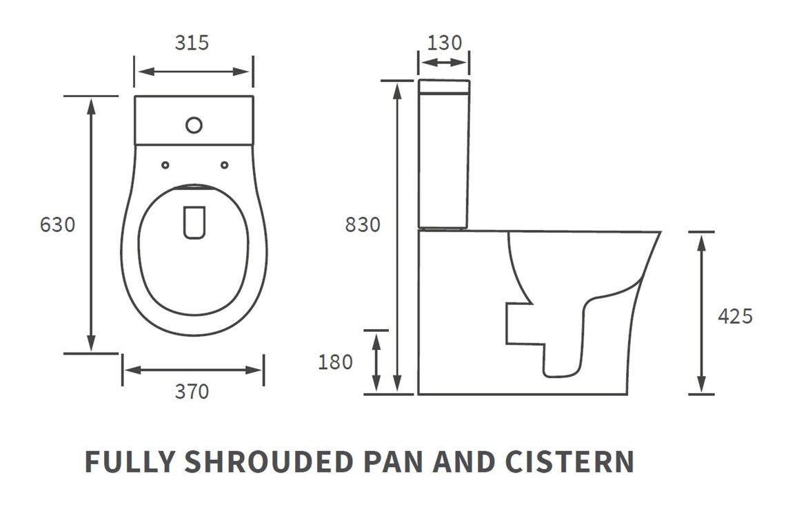 EternaWash Rimless Close Coupled Fully Shrouded WC & Soft Close Seat