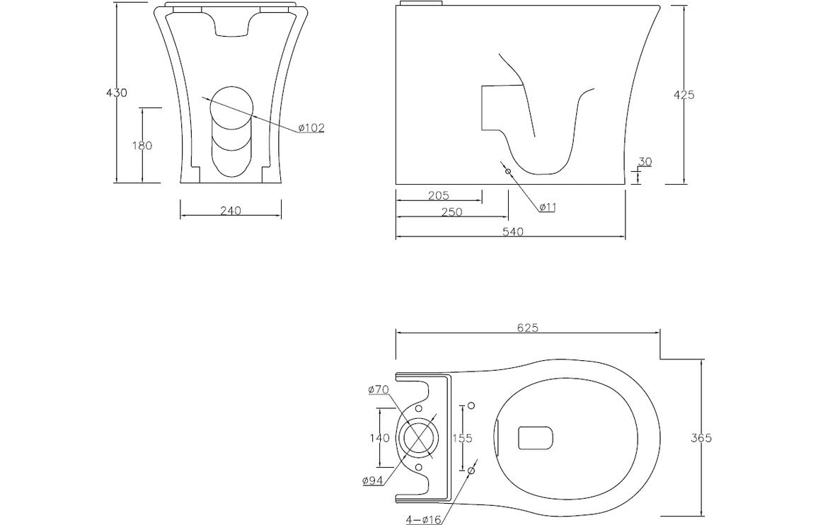EternaWash Rimless Close Coupled Fully Shrouded WC & Soft Close Seat