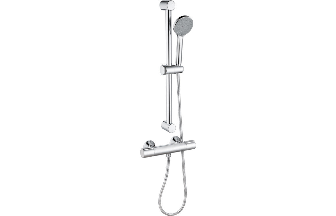 LustraRain Cool-Touch Thermostatic Bar Mixer Shower - Chrome