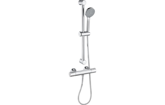 LustraRain Cool-Touch Thermostatic Bar Mixer Shower - Chrome