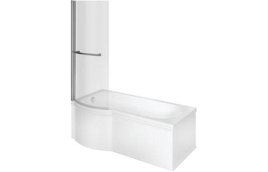 BlissAura P Shape SUPERCAST 1700x850x560mm 0TH Shower Bath Pack (LH)
