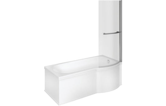 BlissAura P Shape SUPERCAST 1700x850x560mm 0TH Shower Bath Pack (RH)