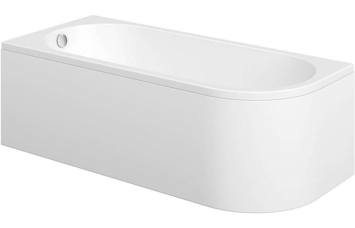 GlowHaven J Shape 1700x725x600mm 0TH Bath w/Legs (LH)