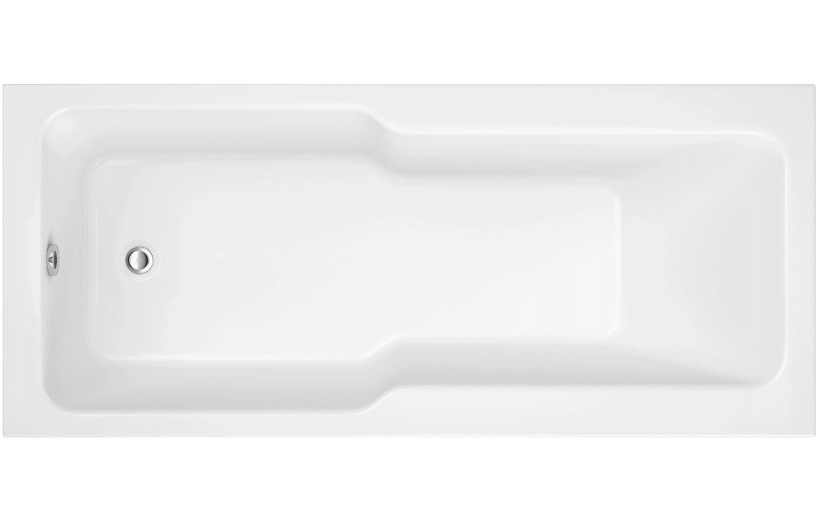 SereneWave Straight 1700x750x550mm 0TH C Shower Bath w/Legs
