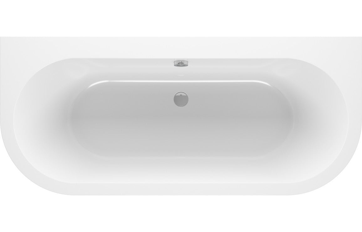 AquaNest Back To Wall SUPERCAST 1700x750x600mm 0TH Bath w/Legs