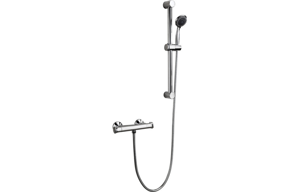 BlissStream Low Pressure Thermostatic Bar Mixer Shower - Chrome