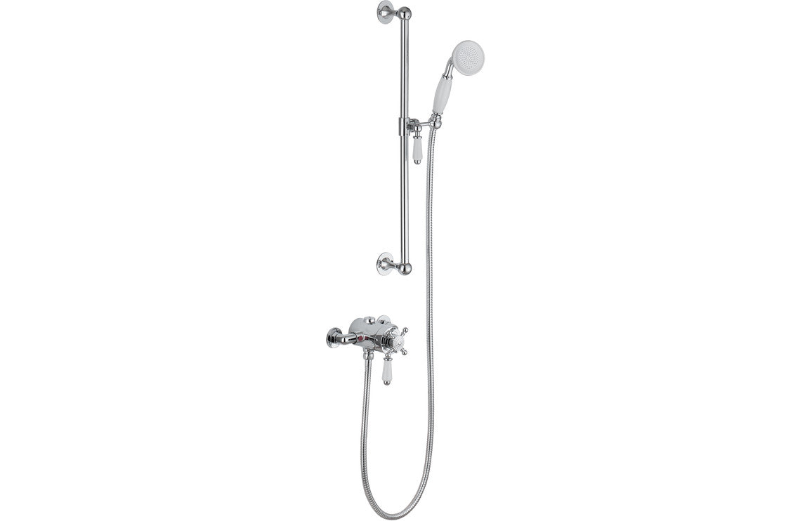 CrystalFlow Shower Pack One - Concentric Single Outlet Shower Valve & Riser Kit - Chrome
